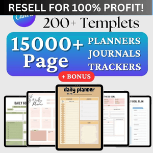 Unlock 15,000+ Pages of Premium PLR Planners, Journals, and Trackers - Perfect for Your Business with Master Resell Rights!