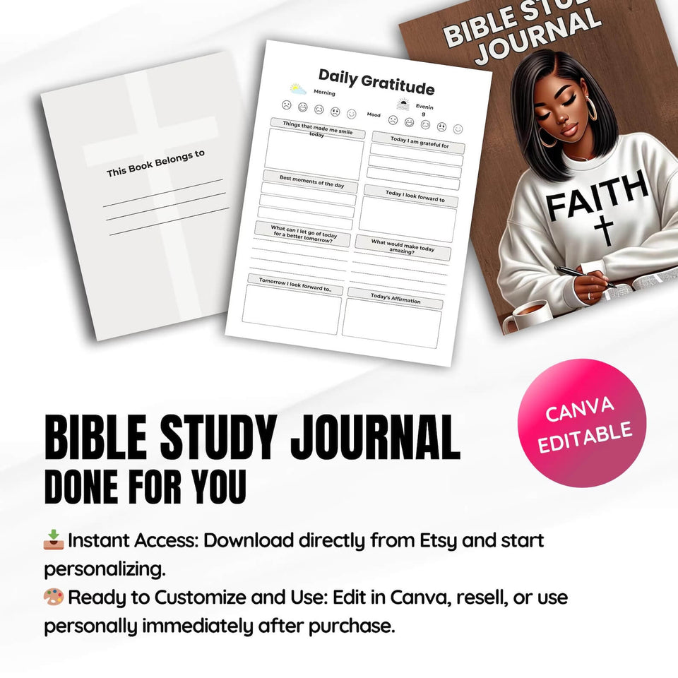 Inspiring Bible Study Journal with Resell Rights | Unlock Your Faith Journey!